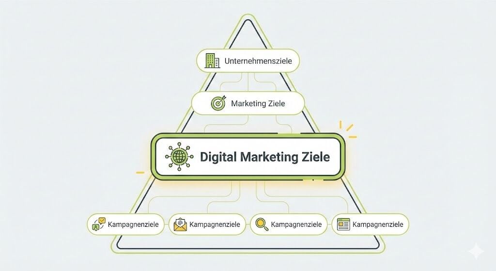Einordnung Digital Marketing Ziele in der Zielhierarchie